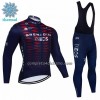 Completo Maglia ML + Pantaloncino con bretelle ML 2022 INEOS Grenadiers Winter Invernale Blu Rosso